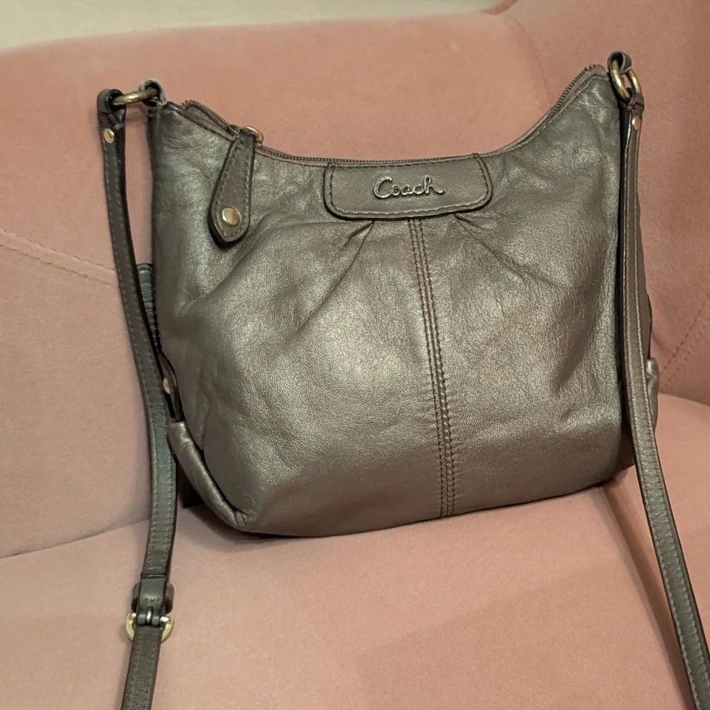 COACH Metallic Bronze Crossbody Bag
